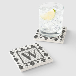 Hex Tegel Print Monogram Onderzetters