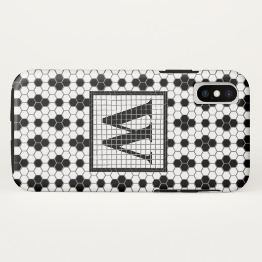Hex Tegel Print Monogram telefoontas Case-Mate iPhone Case (Achterkant (horizontaal))