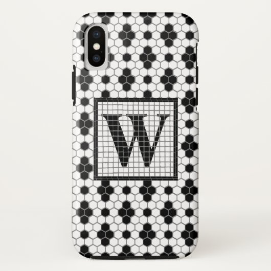 Hex Tegel Print Monogram telefoontas Case-Mate iPhone Case (Achterkant)