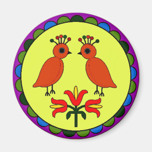 Hex Teken 2 vogels Magneet