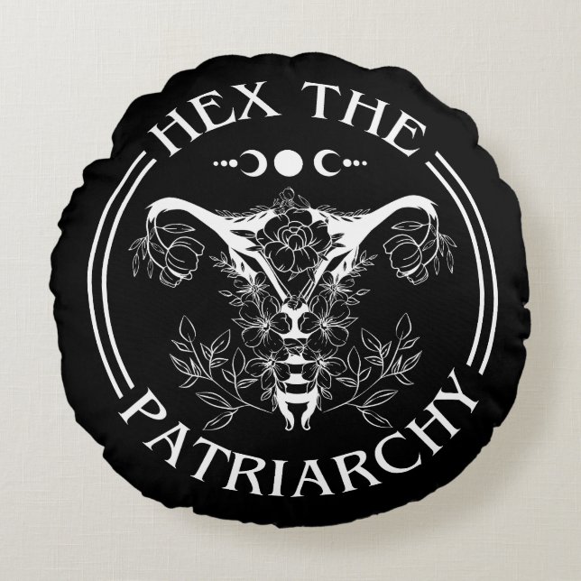 Hex the Patriarchy Rond Kussen (Voorkant)