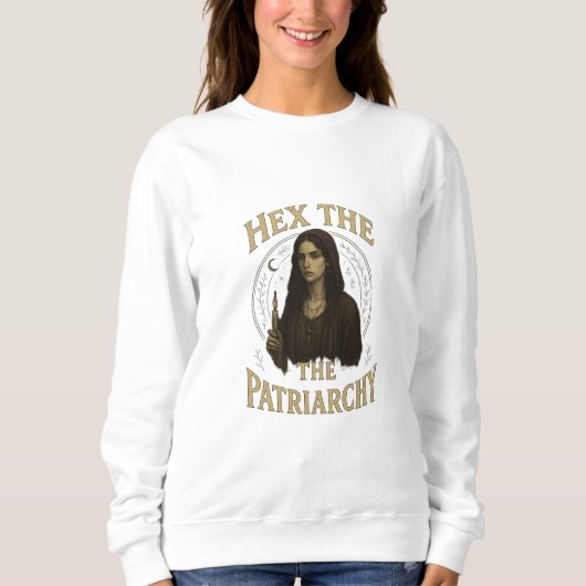 Hex the Patriarchy – Wiccan Witch Illustration Trui (Voorkant)