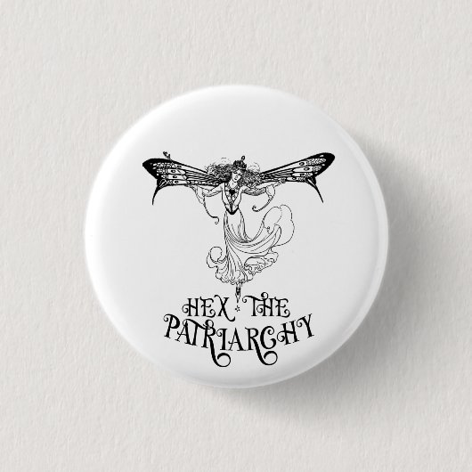 Hex the Patriarchy Witchy Ronde Button 3,2 Cm (Voorkant)