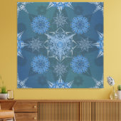 Hexa driehoeken yantra bloemblaadjes inscriptie canvas afdruk (Insitu (Woonkamer))