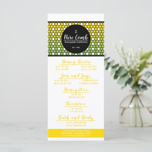 Hexa Honeycomb Appiary Honing Menu (Staand voorkant)