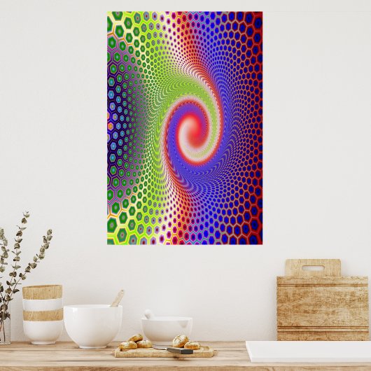Hexacomb Spiral Poster (Keuken)
