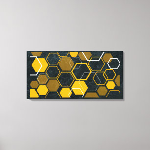 HexaFlux: futuristische hexagonale stroming Canvas Afdruk