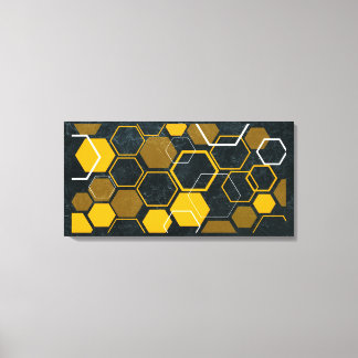 HexaFlux: futuristische hexagonale stroming Canvas Afdruk