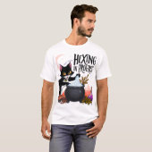 Hexage en cours T-shirt Chat - Chat noir en cuisin (Devant entier)