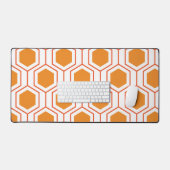 Hexagon abstract geometrical pattern en orange et (Clavier et souris)