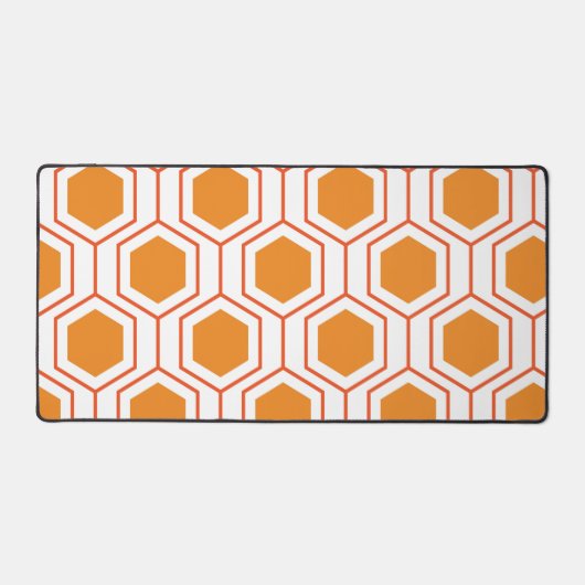 Hexagon abstract geometrical pattern en orange et (Recto)