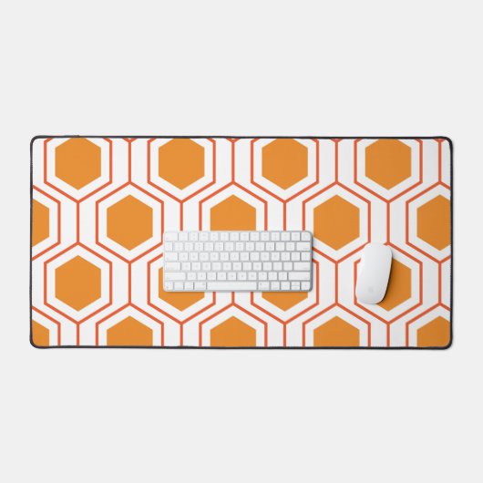 Hexagon abstract geometrical pattern en orange et (Clavier et souris)