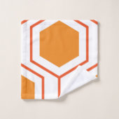 Hexagon abstract geometrical pattern en orange et (Gant de toilette)