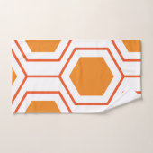 Hexagon abstract geometrical pattern en orange et (Serviette à main)