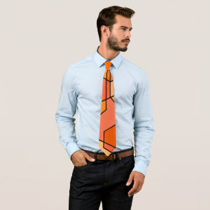 Hexagon Bauhaus - Cravate orange