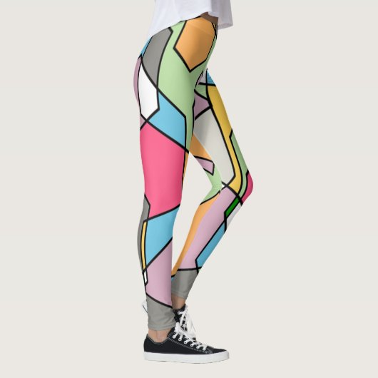 Hexagon Bauhaus - Pastels Leggings (Rechts)