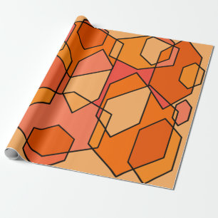 Hexagon Bauhaus - Sinaasappel  Cadeaupapier
