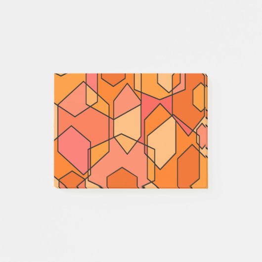 Hexagon Bauhaus - Sinaasappel Post-it® Notes (Voorkant)