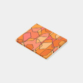 Hexagon Bauhaus - Sinaasappel Post-it® Notes (Schuin)