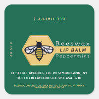 HEXAGON Bijenwas Pepermunt LIPPENBALSEM met BIJ