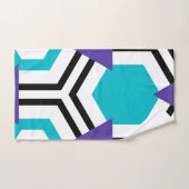 Hexagon blauw zwart paarse bad handdoek (Handdoek)