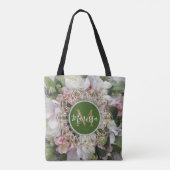 Hexagon d'or floral Mandala Sac fourre-tout Monogr (Dos)