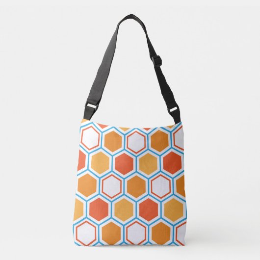 Hexagon en sac carrossable orange, bleu et blanc (Devant)