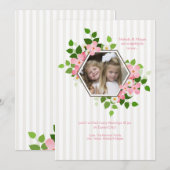 Hexagon Floral Photo Invitation Kaart (Voorkant / Achterkant)