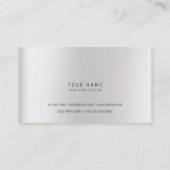 Hexagon Geometical Metallic Marble Silver Grey Visitekaartje (Achterkant)