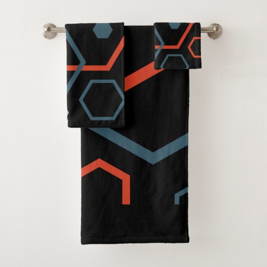 Hexagon Geometric Pattern Bad Handdoek (Insitu)