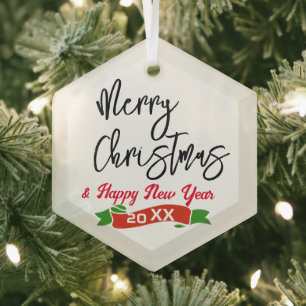 Hexagon Gepersonaliseerd Ornament Vrolijk Kerstfee