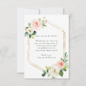 Hexagon Gold Frame Blush Rose Floral Merci (Dos)