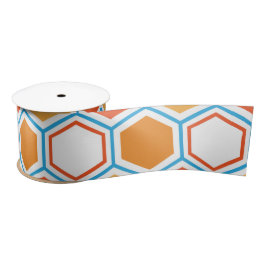Hexagon in orange, blue and white lint