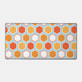Hexagon in oranje, blue and white bureaumat (Voorkant)