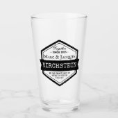 Hexagon Jubileum Logo Klint uw namen Glas (Voorkant)