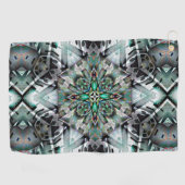 Hexagon met leftover banner en graffiti, digitaal golfhanddoek (Horizontaal)