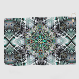 Hexagon met leftover banner en graffiti, digitaal golfhanddoek