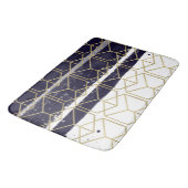 Hexagon Modern Navy Blue Gold Geometric Glam Badmat (Gekanteld)