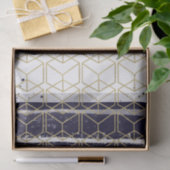 Hexagon Modern Navy Blue Gold Geometric Wedding Tissuepapier (Geschenk)