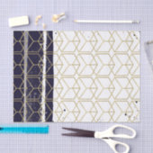 Hexagon Modern Navy Blue Gold Geometric Wedding Tissuepapier (Craft)