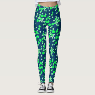 Hexagon patroon 02b.Green DBlue BG Leggings