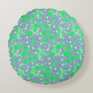 Hexagon patroon 02b.Green LBlue BG Rond Kussen