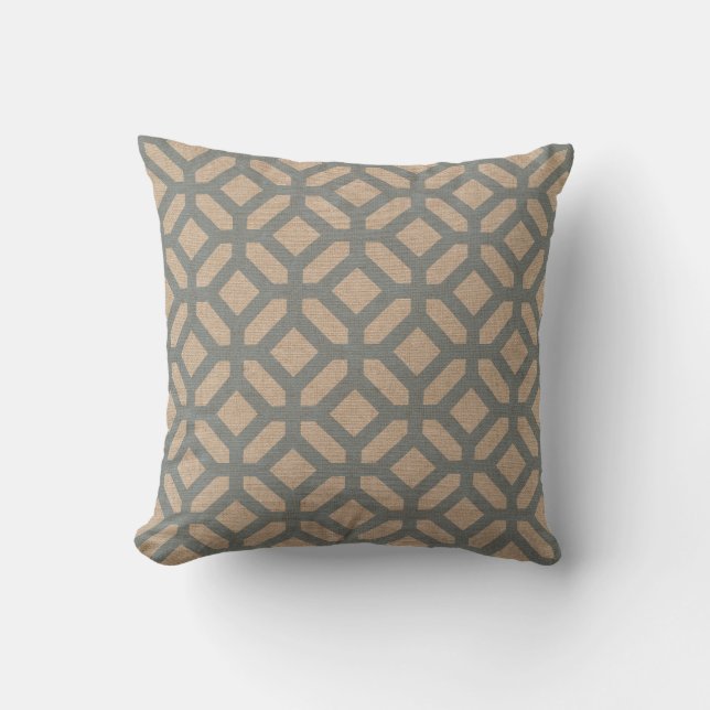 Hexagon Pattern Beach Blue Kussen (Voorkant)