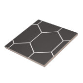 Hexagon Pattern Black Ceramic Tile Tegeltje (Zijkant)
