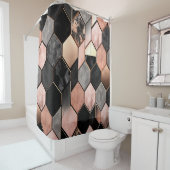 Hexagon Pattern Douchegordijn (In situ)