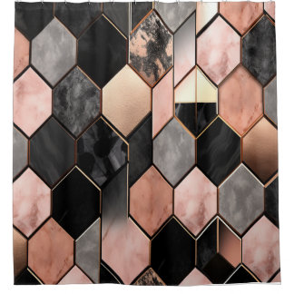 Hexagon Pattern Douchegordijn