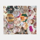 Hexagon Photo Collage Fleece Deken (Voorkant (Horizontaal))