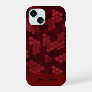 Hexagon rouge de luxe Votre nom Magie Abstraite