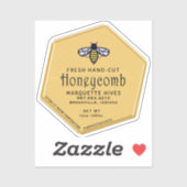 Hexagon Shaped Yellow Honeycomb Label met Bijen (Vel)