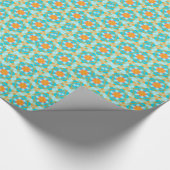 Hexagon Turquoise Pink Wrapping Paper Cadeaupapier (Hoek)
